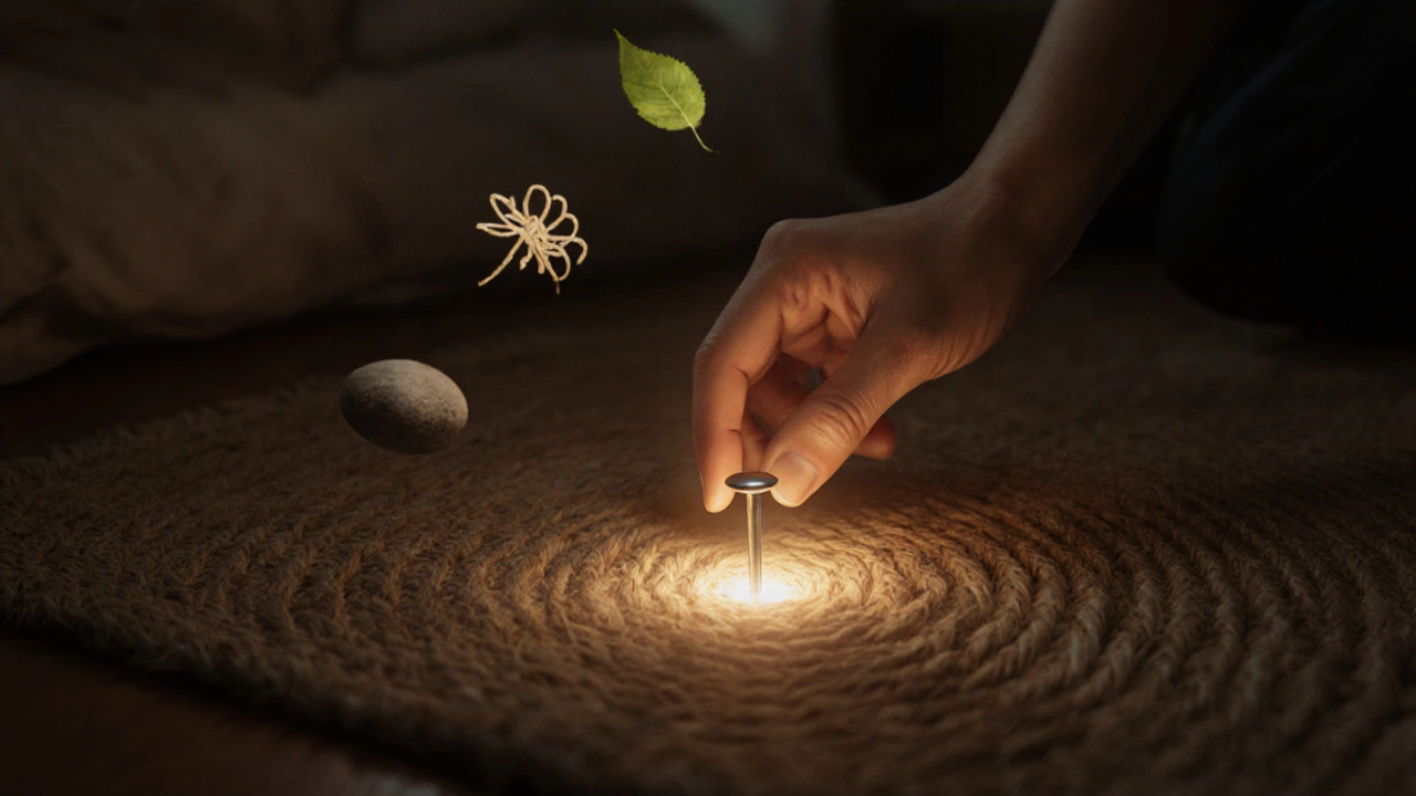 Маленький гвоздь под ковром с едва заметным сиянием защиты.