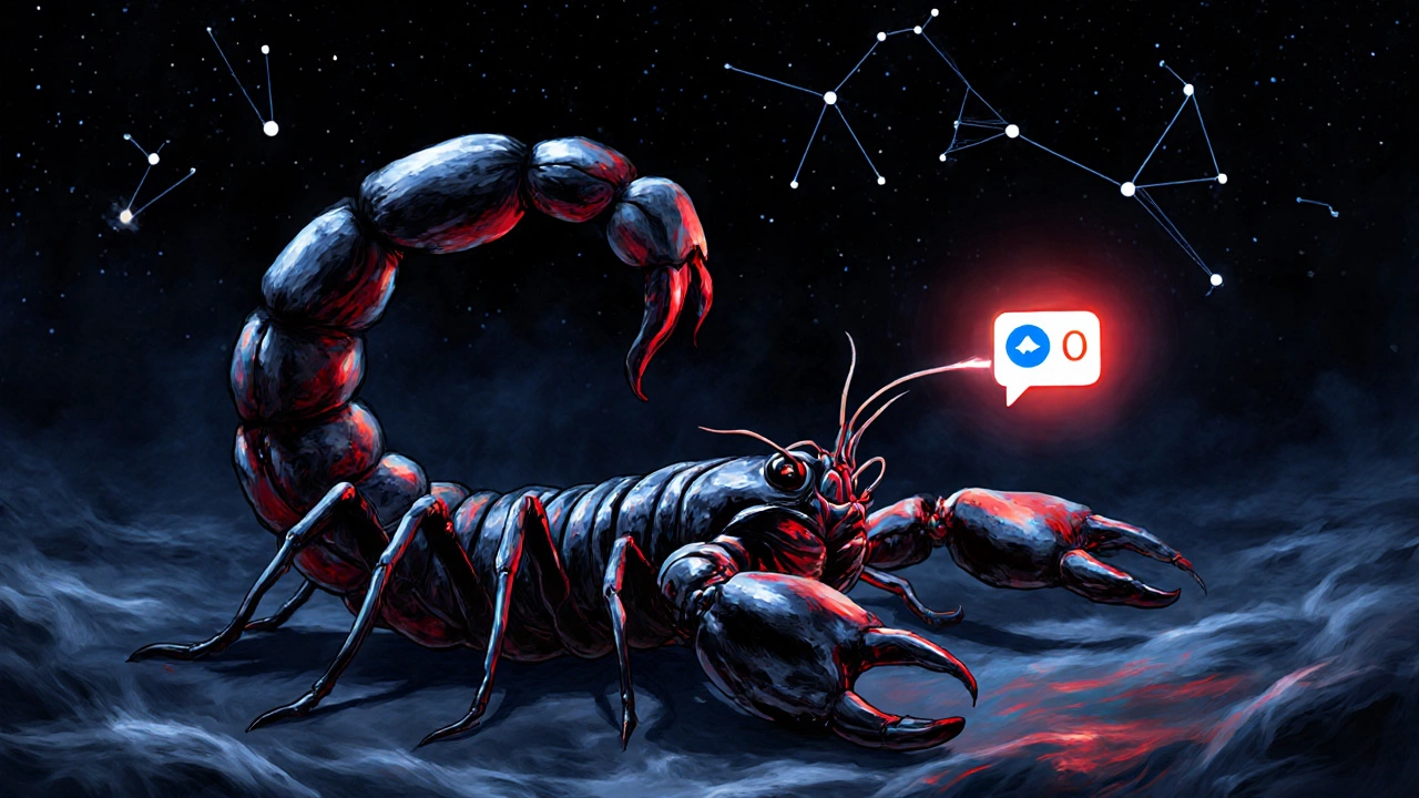 Скорпион с планетой Плутон, символизирующий сильную ревность.