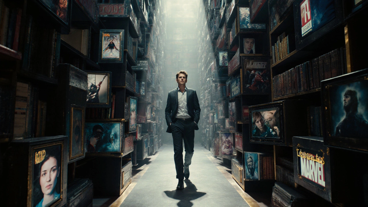 Лабиринт из книг и проекторов, по которому идет Том Холланд, выбирая свои пути.