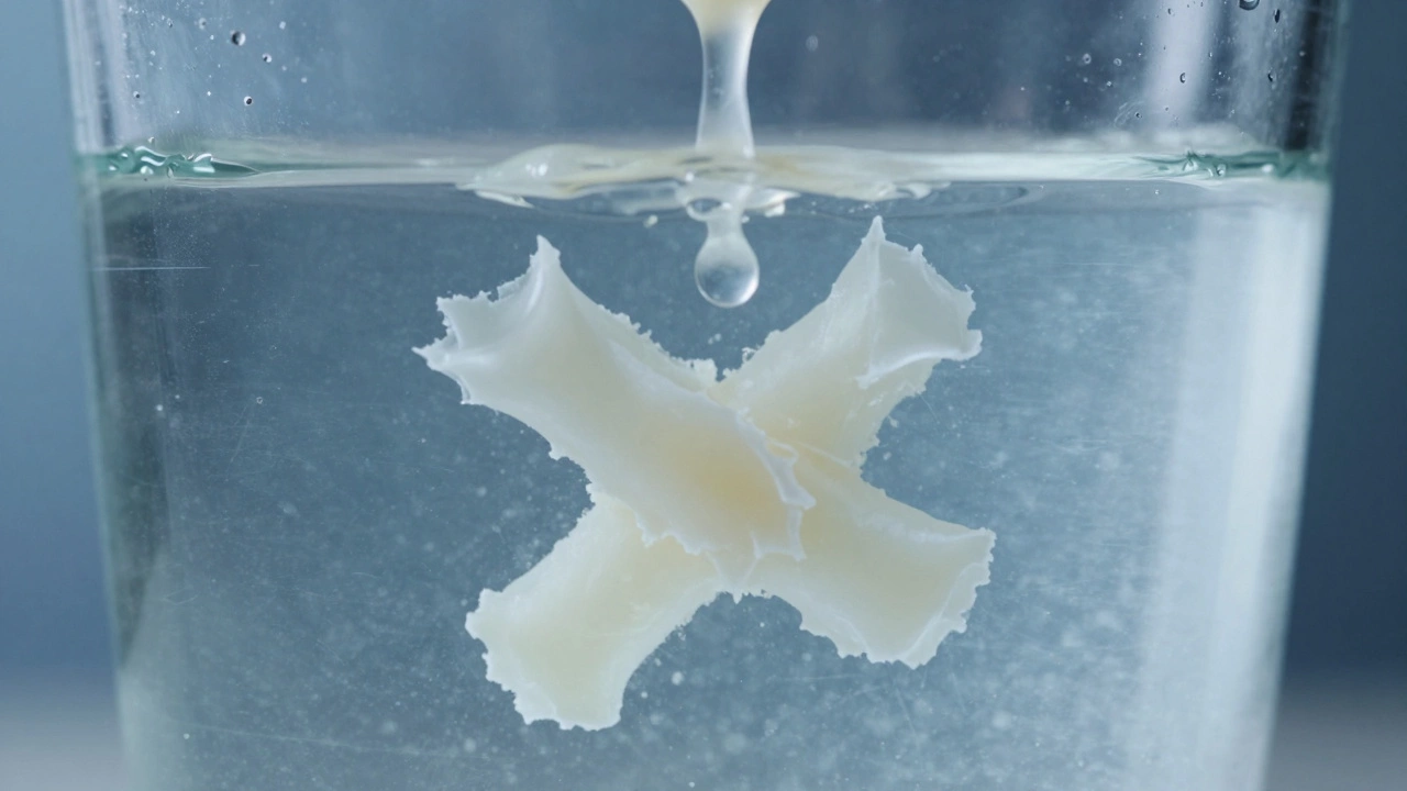 Воск в холодной воде распадается, образуя крест и узел — символ привязки.